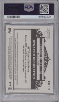 Freddie Freeman from the 2019 Topps Dynasty set graded by PSA and given an overall grade of 9.