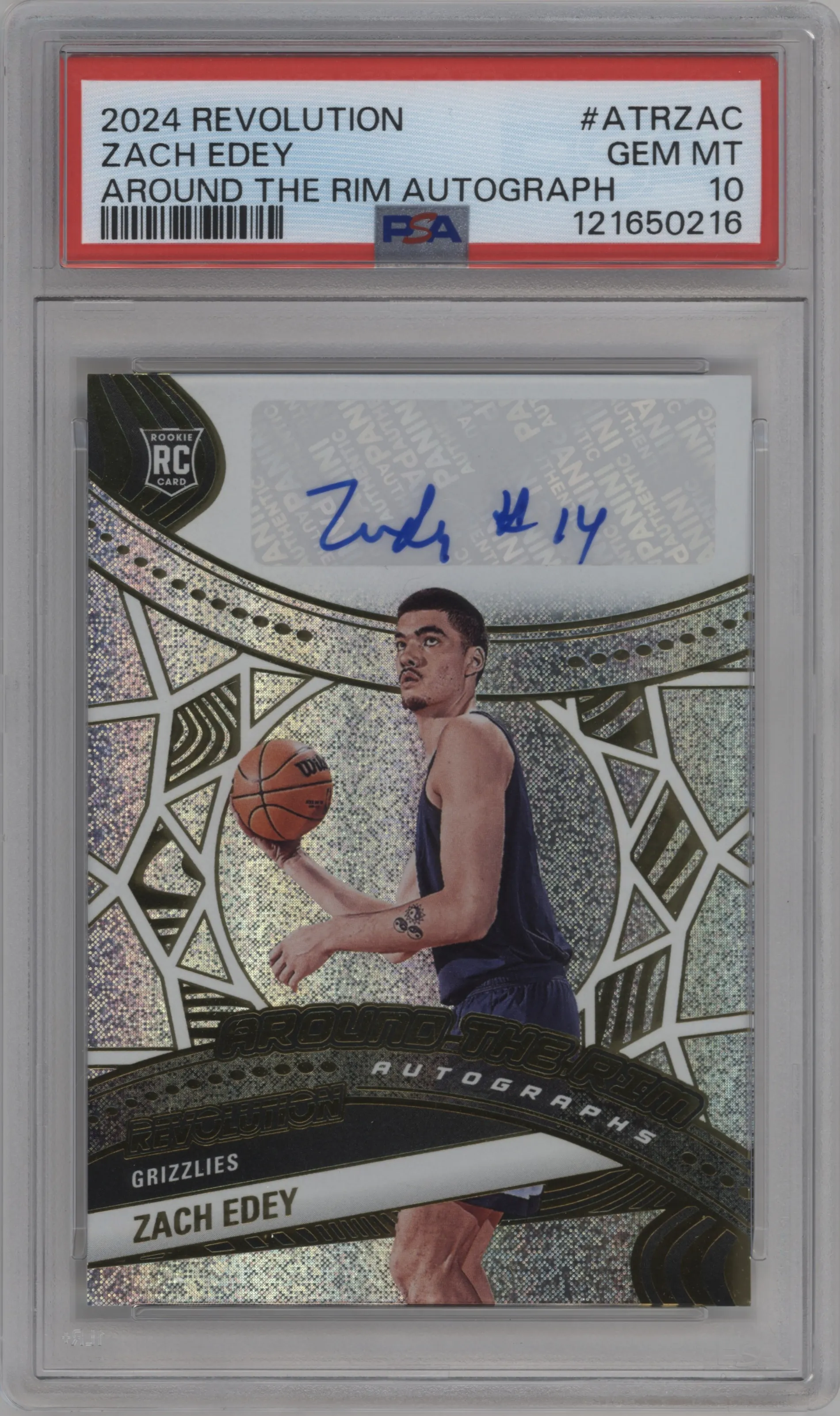 2024 Panini Revolution Around the Rim Auto Zach Edey PSA 10