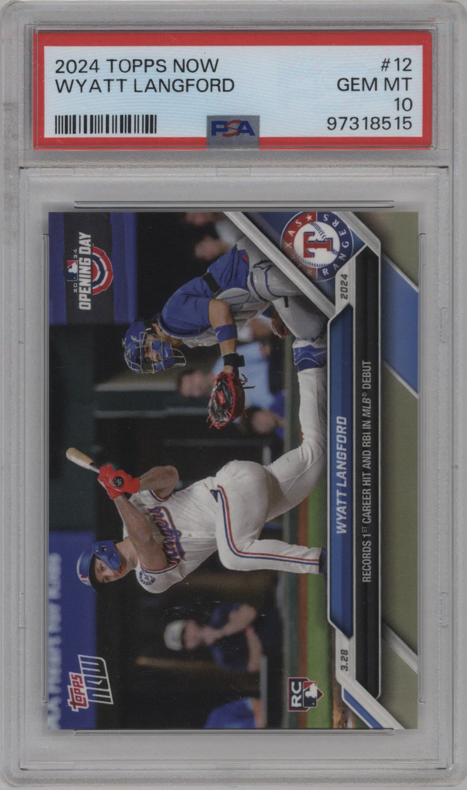 2024 Topps Now Wyatt Langford PSA 10