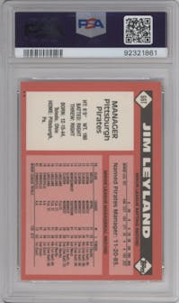 Jim Leyland from the 1986 Topps Traded set graded by PSA and given an overall grade of 9.