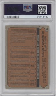 Willie Mays from the 1972 Topps set graded by PSA and given an overall grade of 5.
