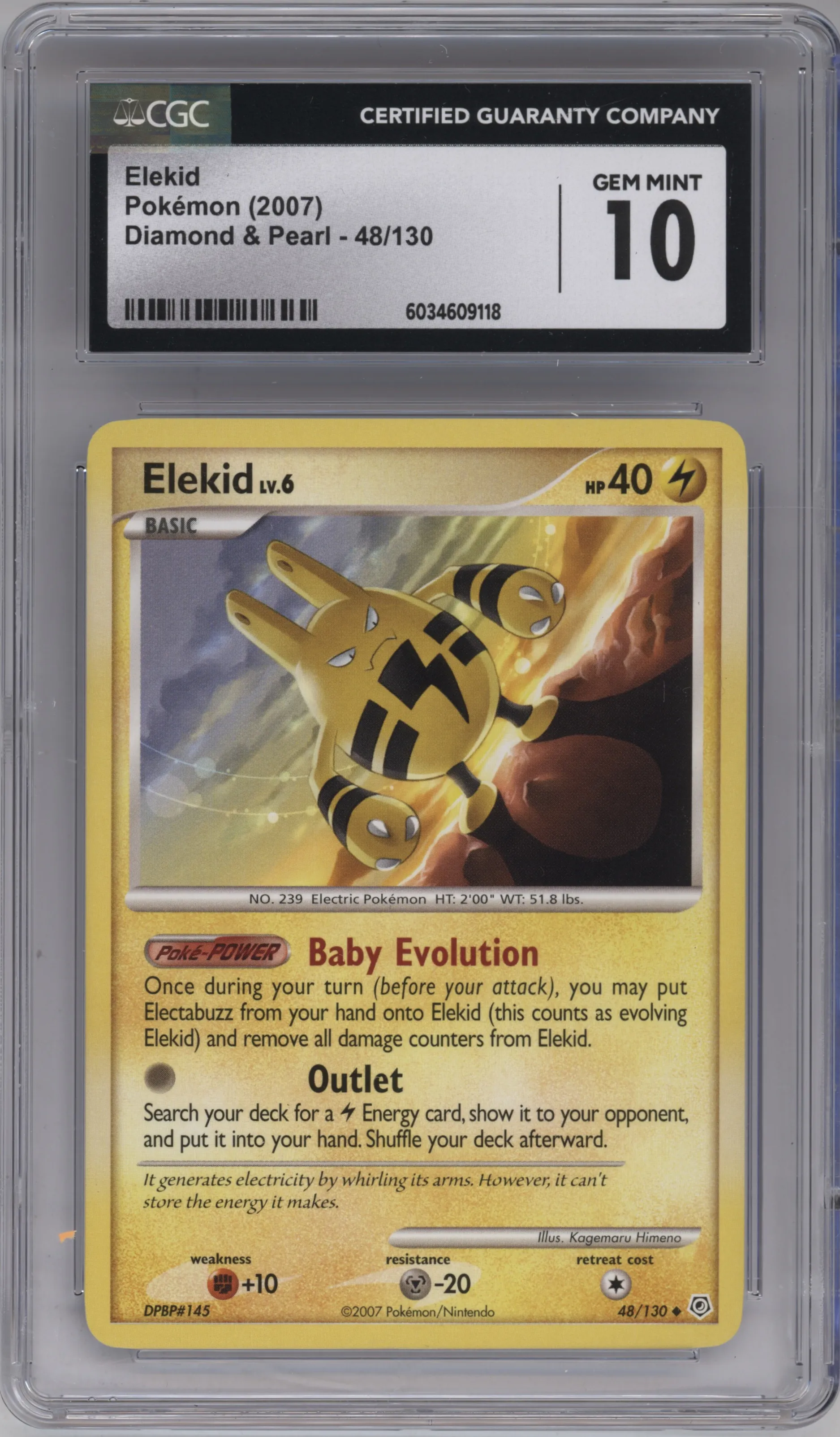 2007 Pokemon D&P Elekid CGC 10