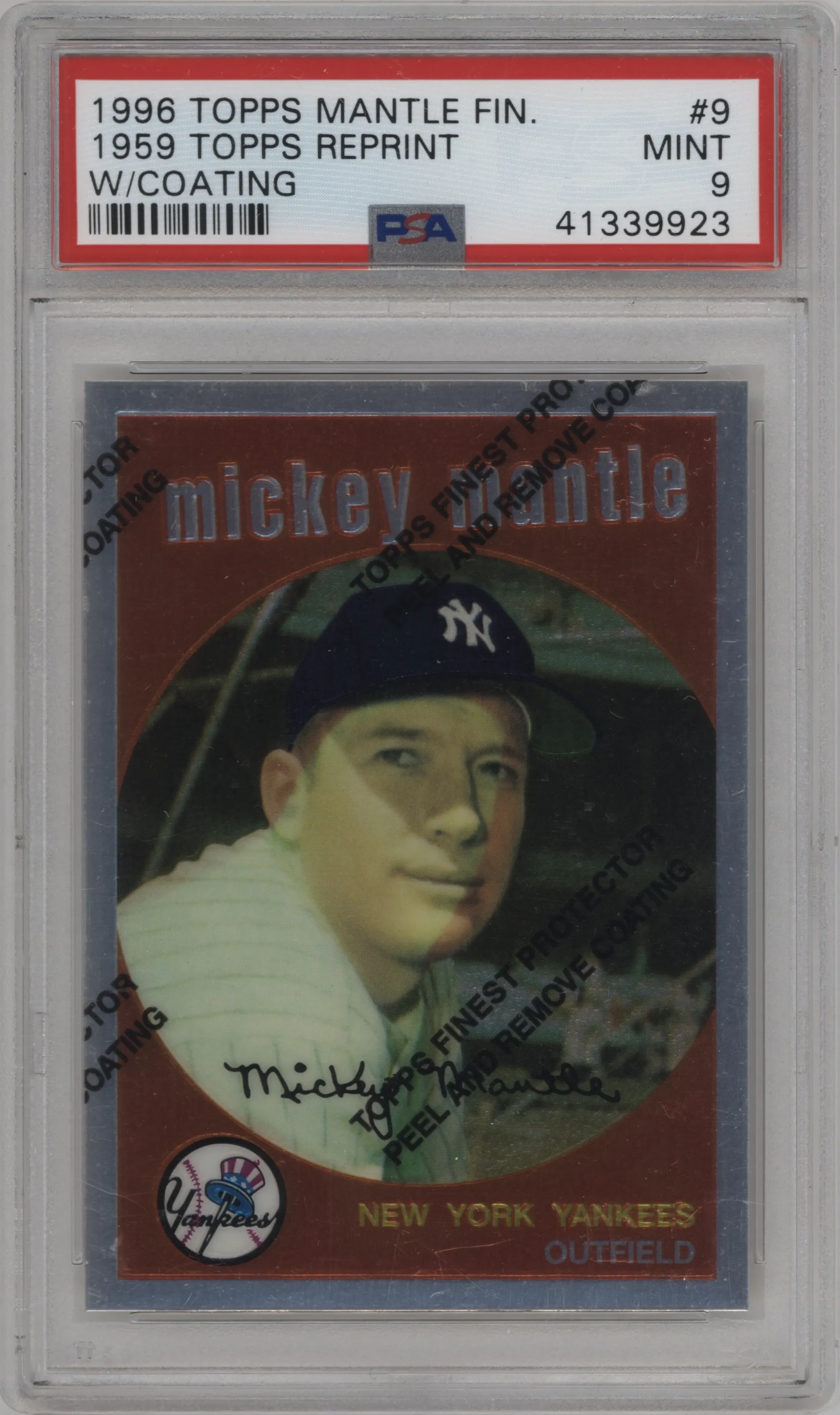 1996 Topps Mickey Mantle RP Mickey Mantle W/ Coating PSA 9