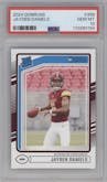 Jayden Daniels from the 2024 Donruss set graded by PSA and given an overall grade of 10.