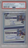 Zay Flowers/Jordan Addison from the 2023 Donruss Optic set graded by PSA and given an overall grade of 8.