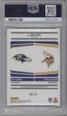 Zay Flowers/Jordan Addison from the 2023 Donruss Optic set graded by PSA and given an overall grade of 8.