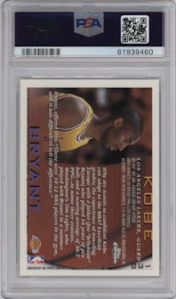Kobe Bryant from the 1996-97 Topps Chrome set graded by PSA and given an overall grade of 8.