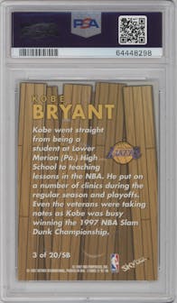 Kobe Bryant from the 1997-98 Skybox Z-Force set graded by PSA and given an overall grade of 8.
