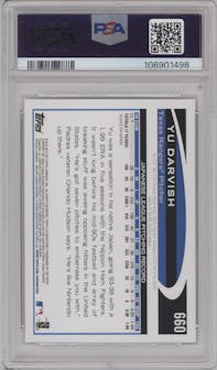 Yu Darvish from the 2012 Topps Series 2 set graded by PSA and given an overall grade of 9.