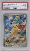 Pikachu from the 2023 Pokemon SV set featuring a Scarlet & Violet - Paldea Evolved Elite Trainer Box parallel graded by PSA and given an overall grade of 10.