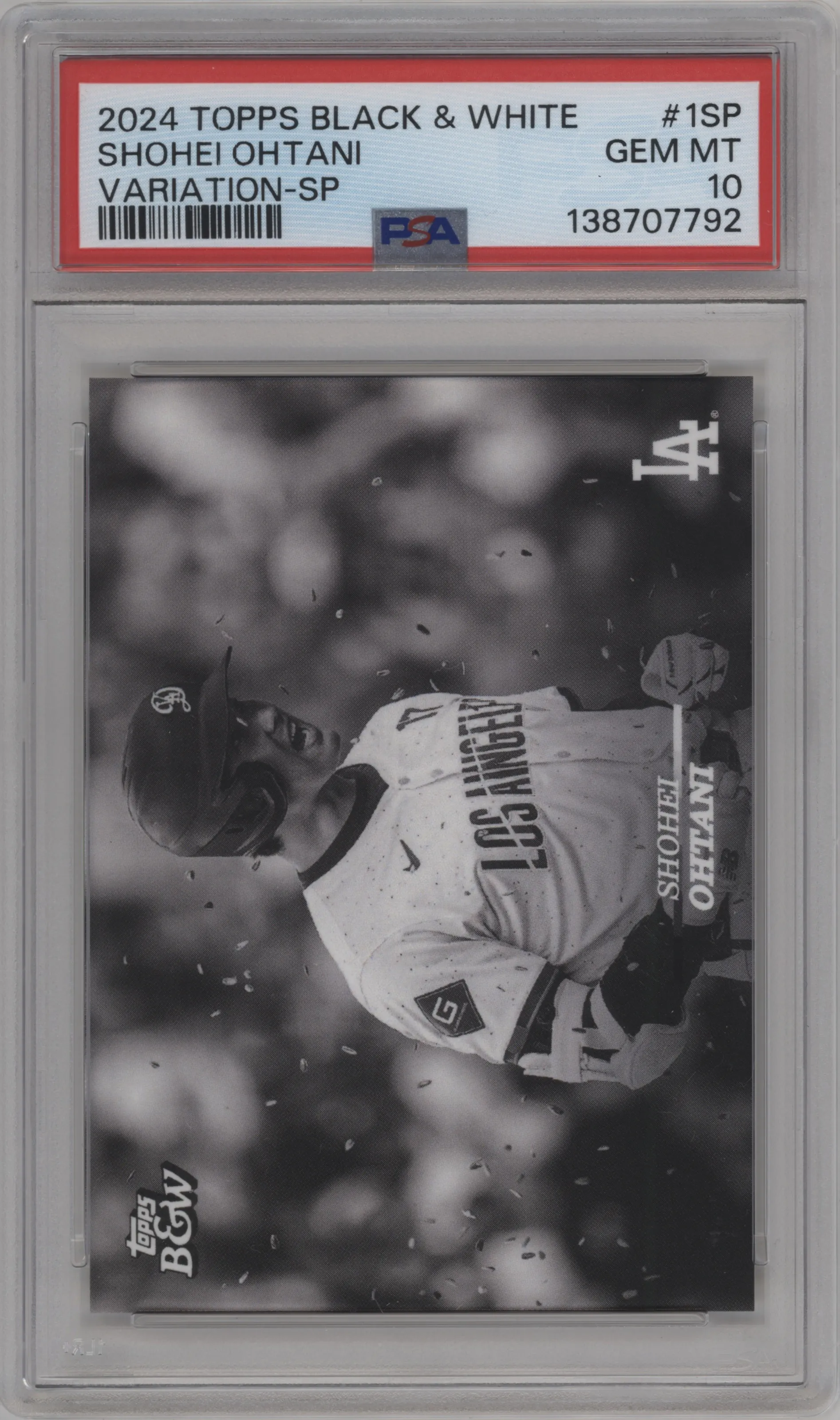 2024 Topps Black & White SP Image Var. Shohei Ohtani PSA 10