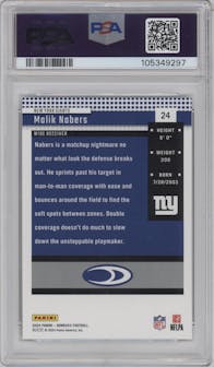 Malik Nabers	 from the 2024 Donruss set graded by PSA and given an overall grade of 10.