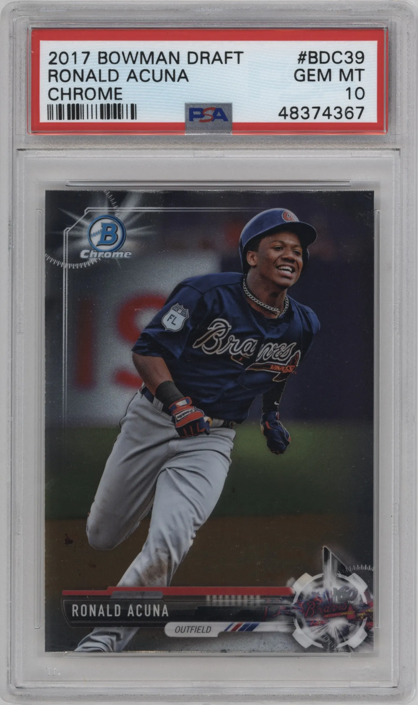 2017 Bowman Draft Chrome Ronald Acuna PSA 10