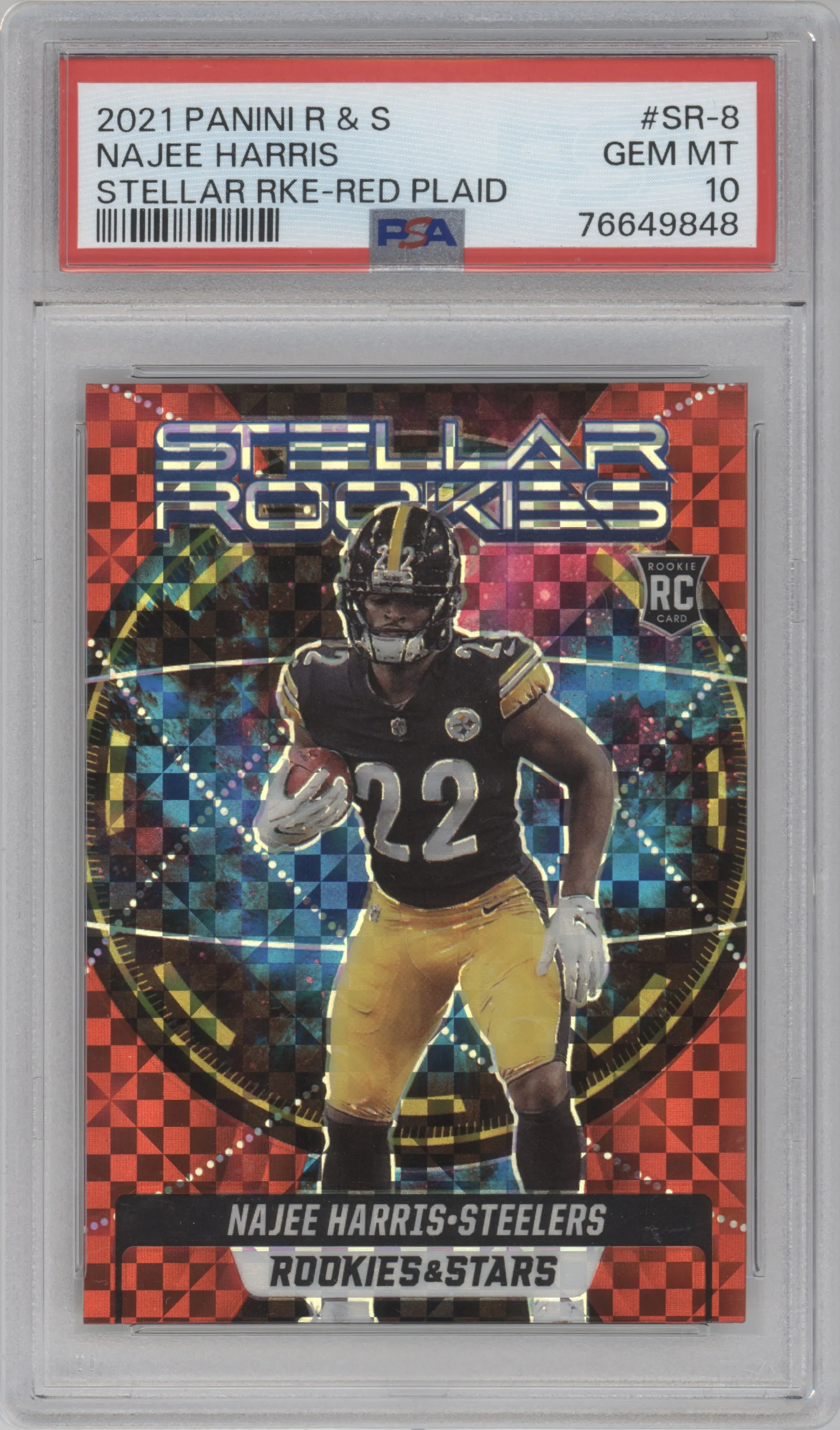 2021 Panini Rookies & Stars Stellar Rke. Najee Harris Red Plaid #SR-8 PSA 10