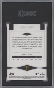Oneil Cruz from the 2022 Topps X Wander Franco  set graded by SGC and given an overall grade of 10.