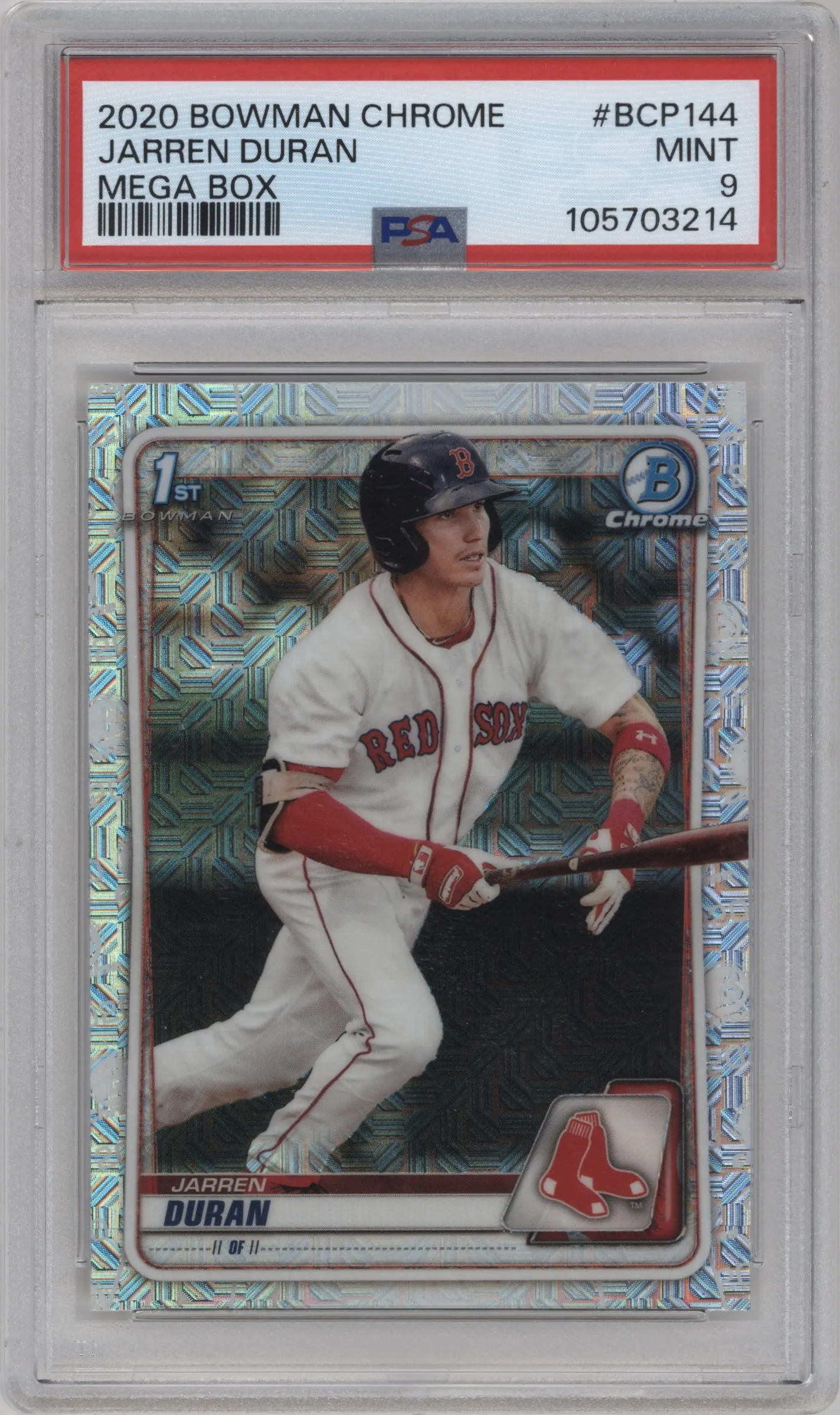 2020 Bowman Mega Box Chrome Chrome Prospect Jarren Duran PSA 9