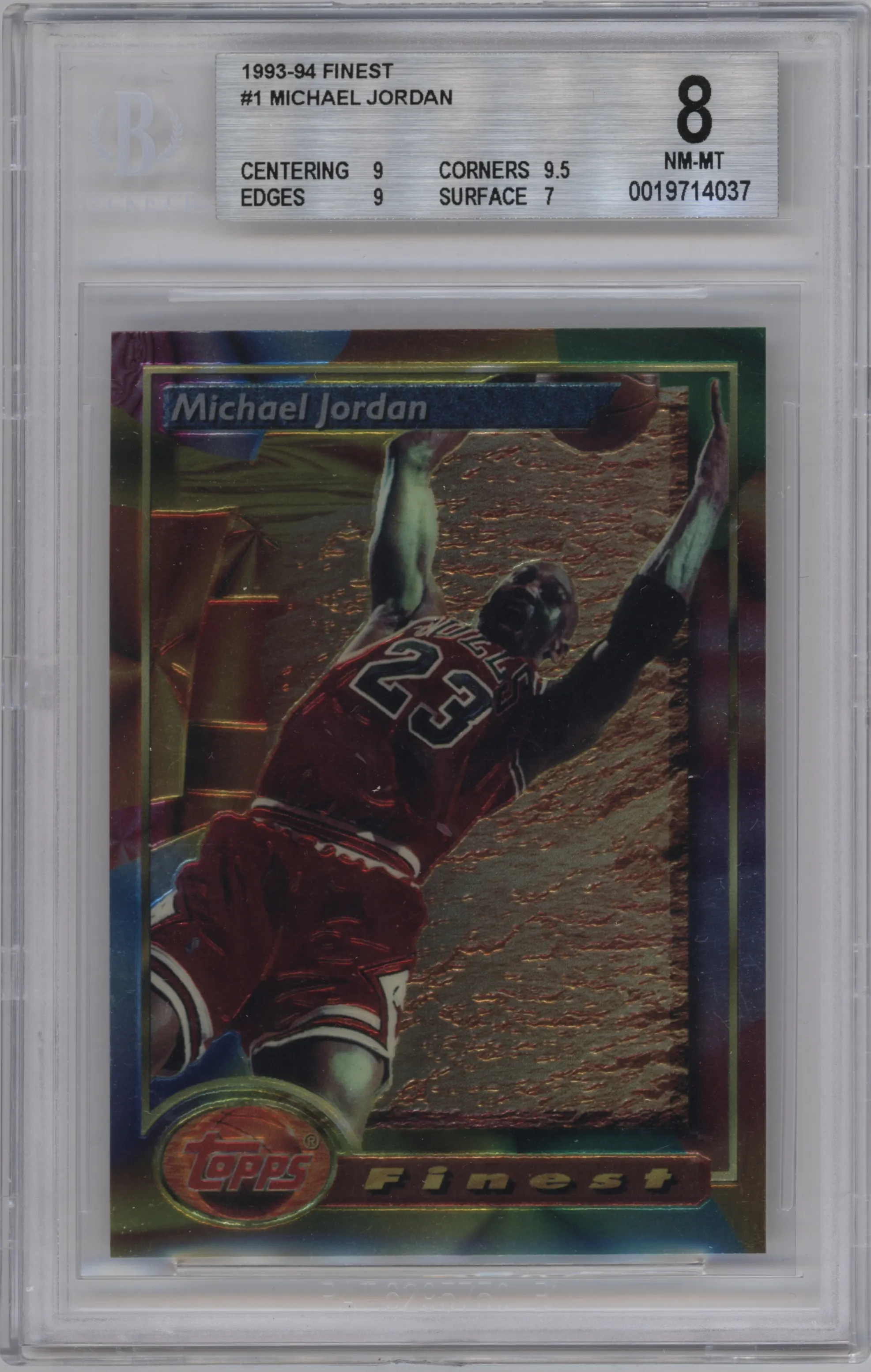 1993 Topps Finest Michael Jordan BGS 8