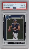Caleb Williams from the 2024 Donruss Optic set graded by PSA and given an overall grade of 10.