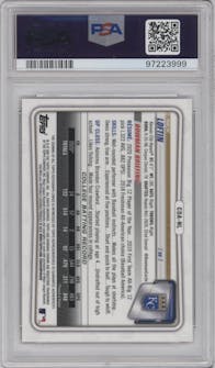 Nick Loftin from the 2020 Bowman Draft set featuring a Red Refractor  parallel graded by PSA and given an overall grade of 9.