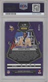 Randy Moss from the 2023 Panini Mosaic set featuring a Blue Fluorescent parallel graded by PSA and given an overall grade of 9.