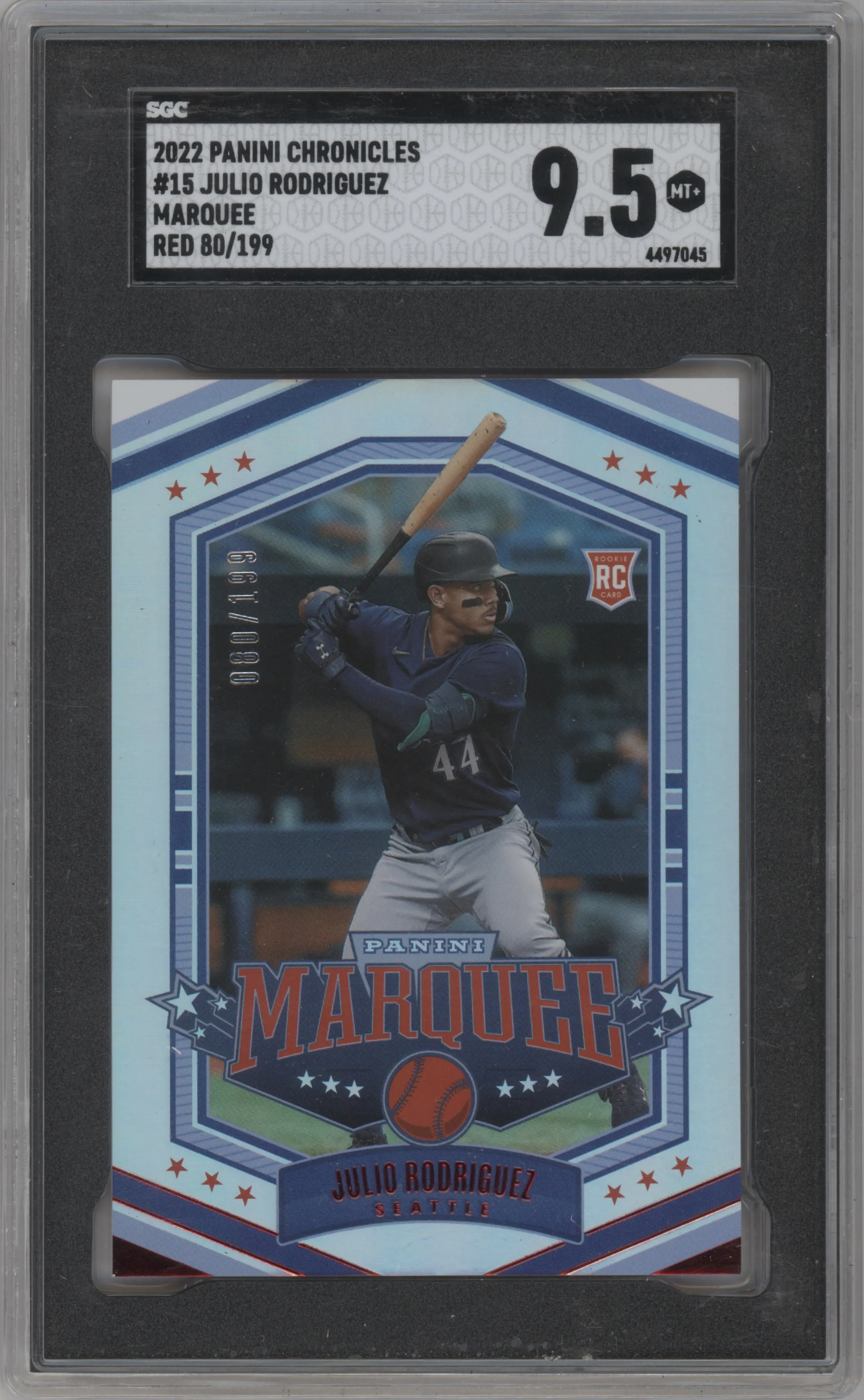 2022 Panini Chronicles Marquee Julio Rodriguez Red SGC 9.5
