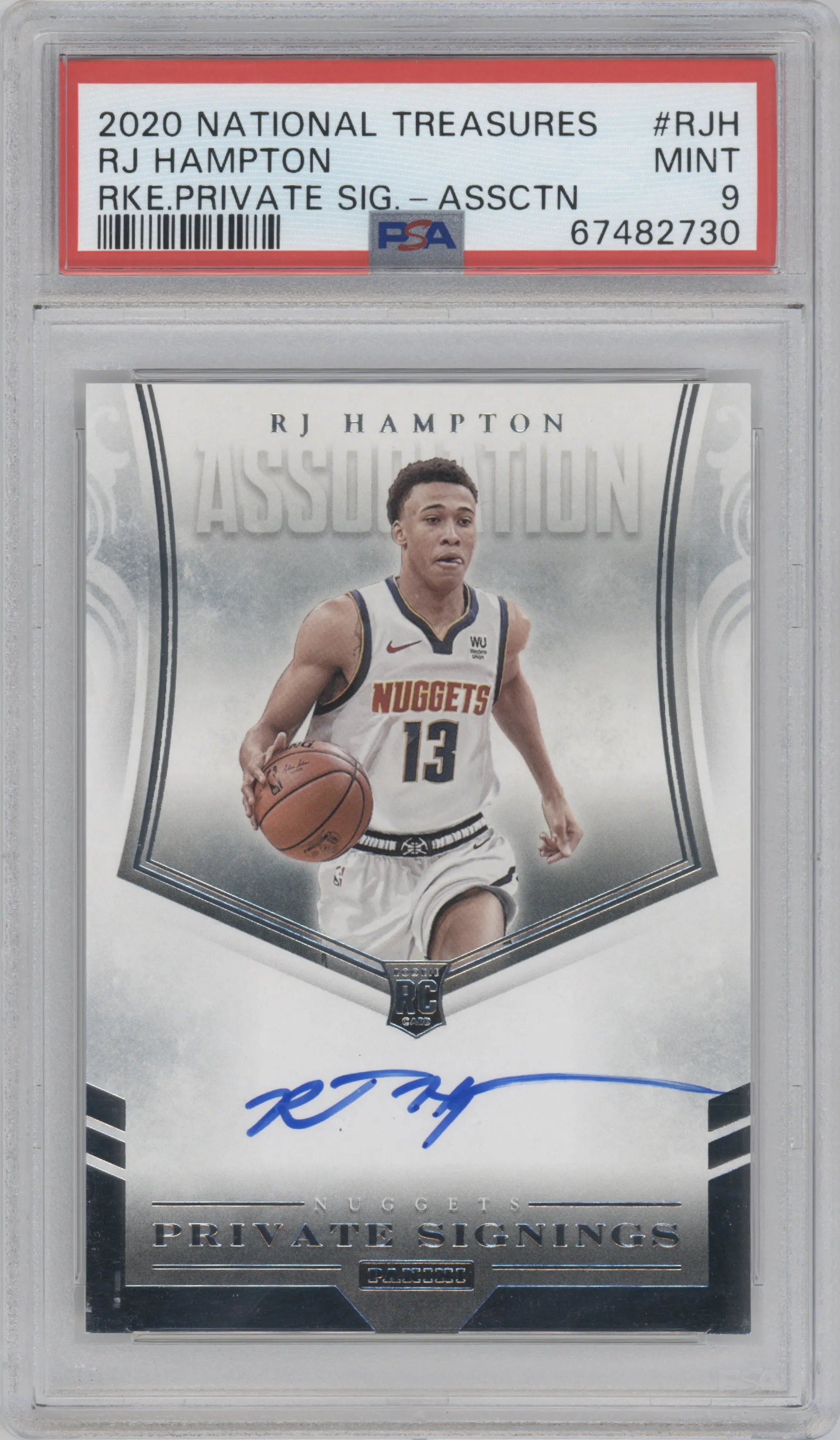 2020 Panini Chronicles Rke.Priv.Sign.Assoc.Vers. RJ Hampton PSA 9