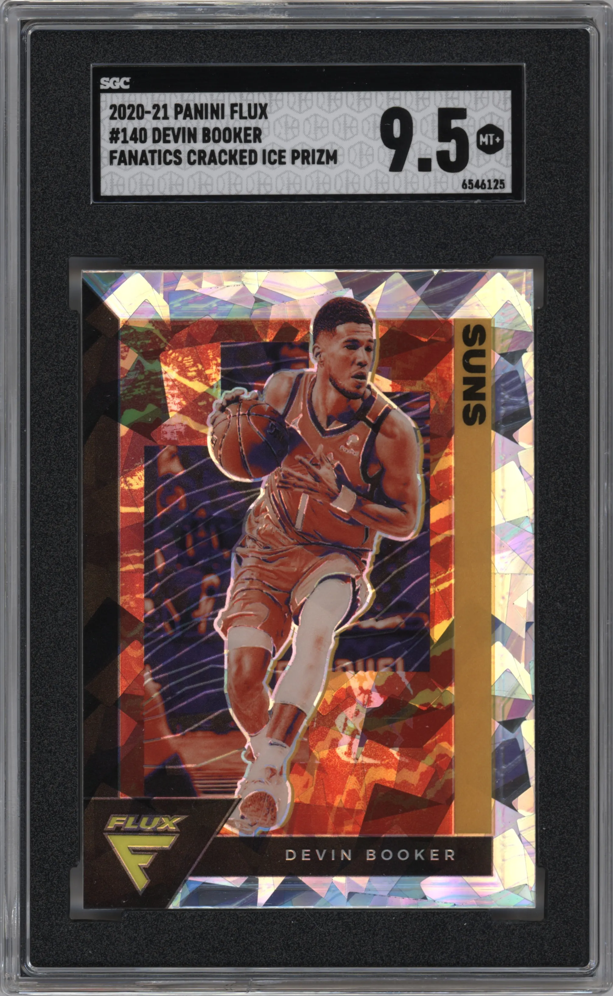2020 Panini Flux Devin Booker Fanatics Cracked Ice #140 SGC 9.5