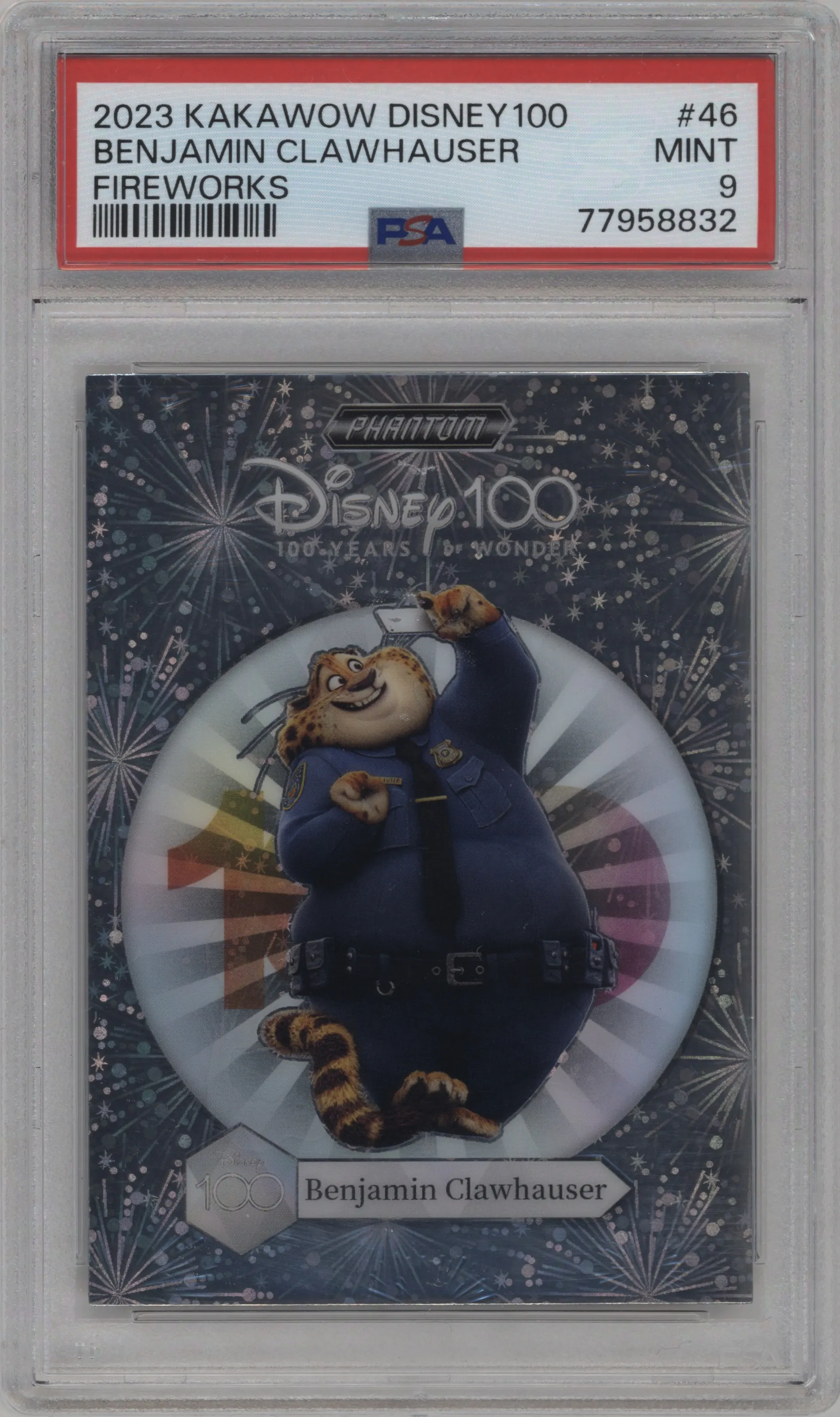 2023 Kakawow Disney 100 Fireworks Benjamin Clawhauser #PD-YH-46 PSA 9