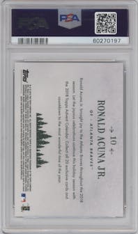Ronald Acuna Jr. from the 2018 Topps Advent Calendar set graded by PSA and given an overall grade of 10.