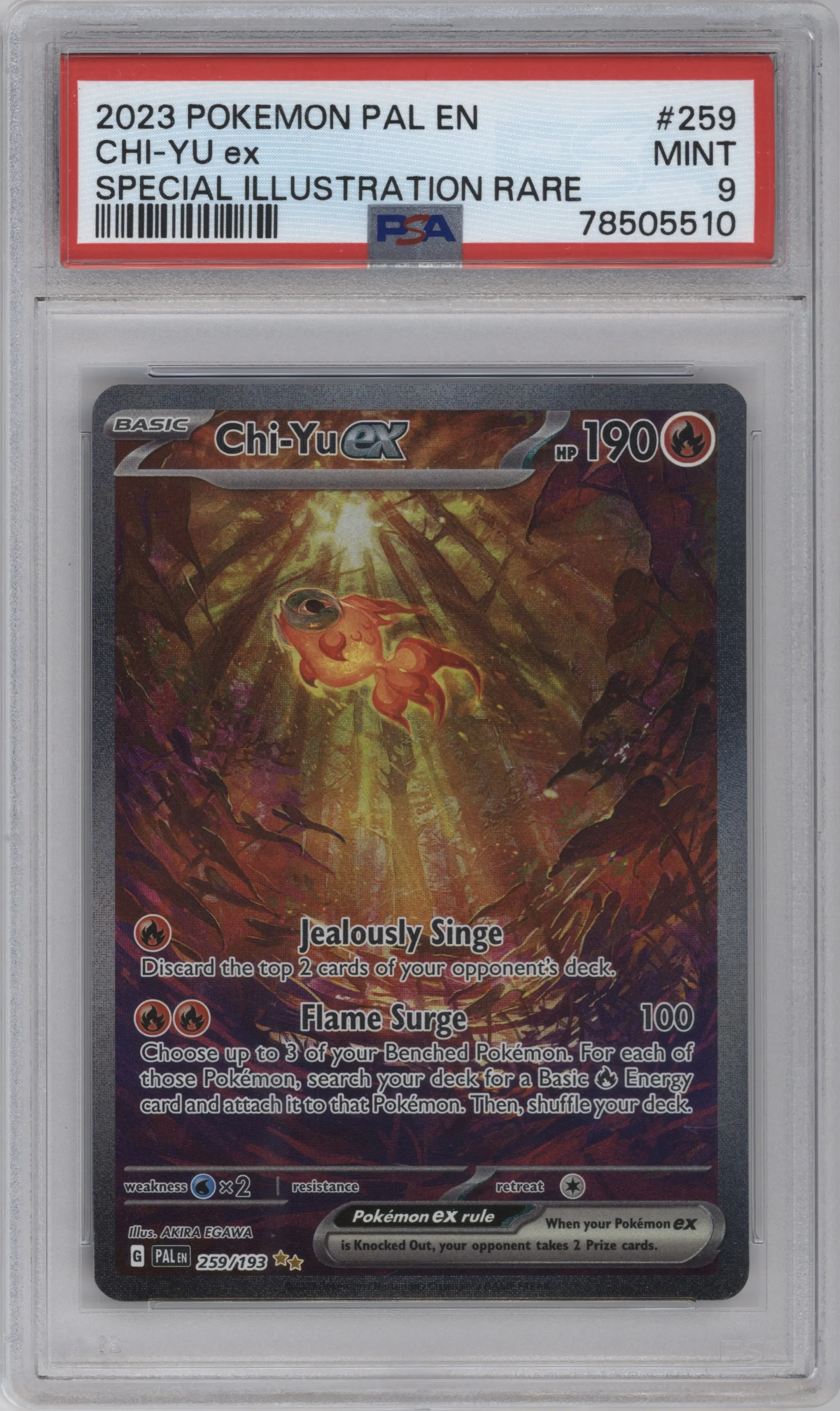 2023 Pokemon SV Paldea Evolved Chi-Yu ex #259 PSA 9