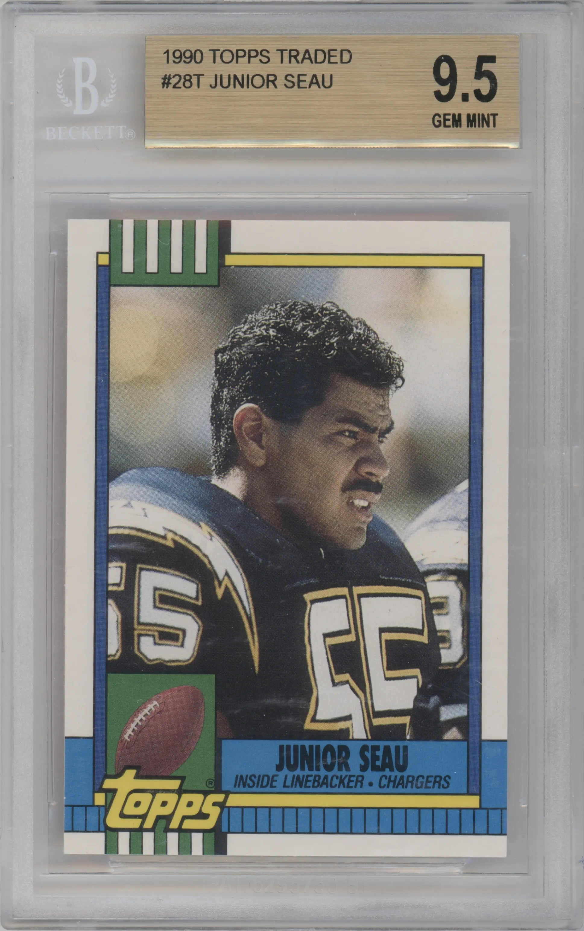1990 Topps Traded Junior Seau BGS 9.5