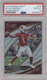 Kyler Murray from the 2019 Panini Select  set featuring a Silver Prizm  parallel graded by PSA and given an overall grade of 10.