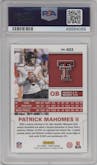 Patrick Mahomes II from the 2017 Panini Score set graded by PSA and given an overall grade of 10.