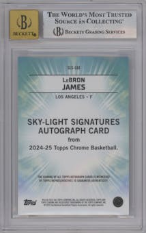 LeBron James from the 2024-25 Topps Chrome set graded by Beckett and given an overall grade of 9.