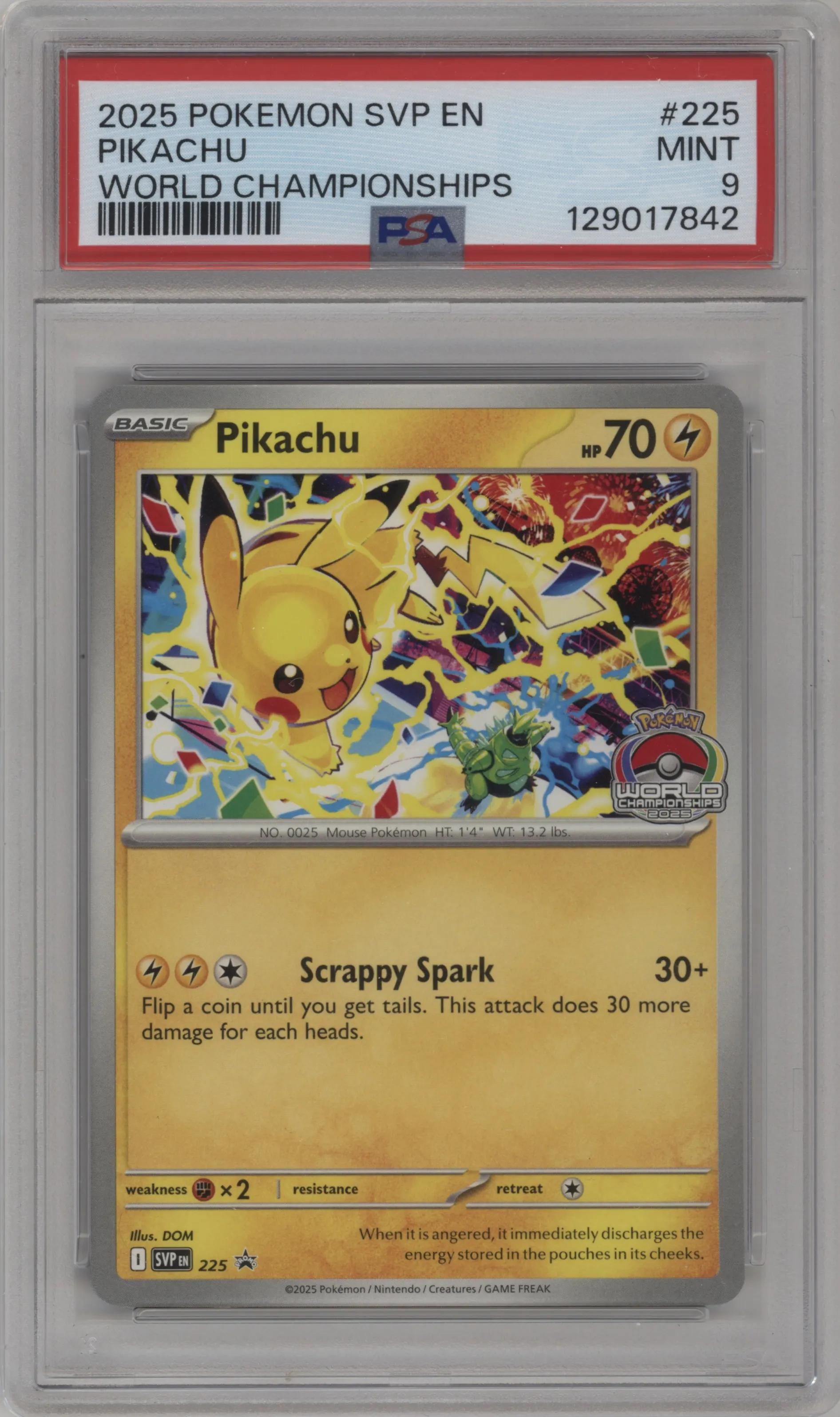 2025 Pokemon SV Pikachu World Championship 2025 #225 PSA 9