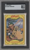 Rickey Henderson from the 1981 Kellogg’s set graded by SGC and given an overall grade of 8.