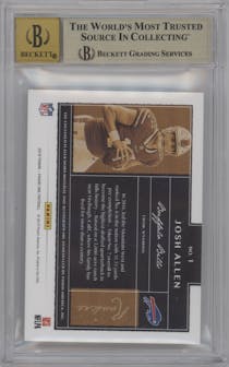 Josh Allen from the 2018 Panini One set featuring a Gold parallel graded by Beckett and given an overall grade of 9.5.