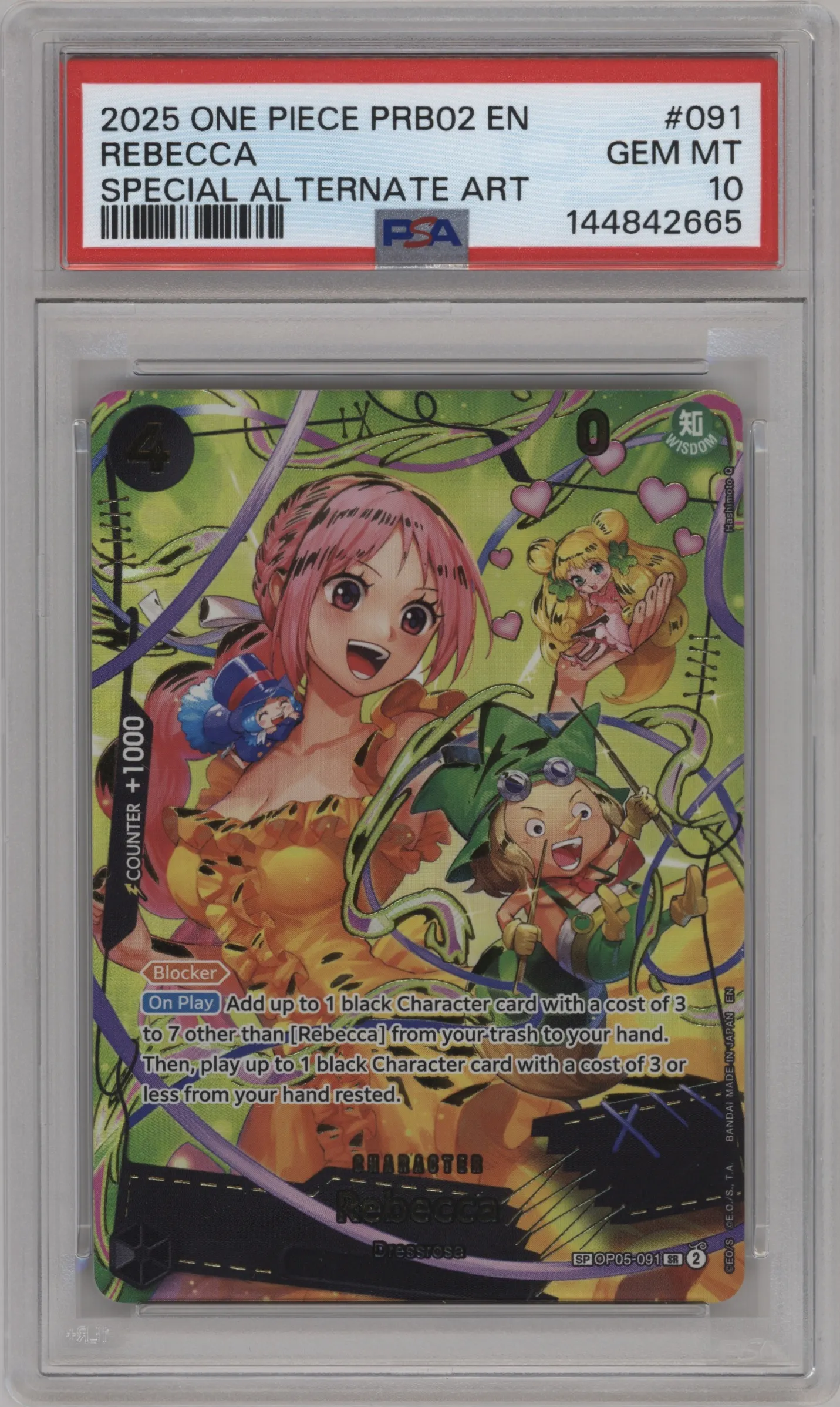 2025 One Piece PB The Best Rebecca Alternate Art PSA 10