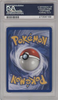 Blastoise from the 1999 Pokemon set graded by PSA and given an overall grade of 10.