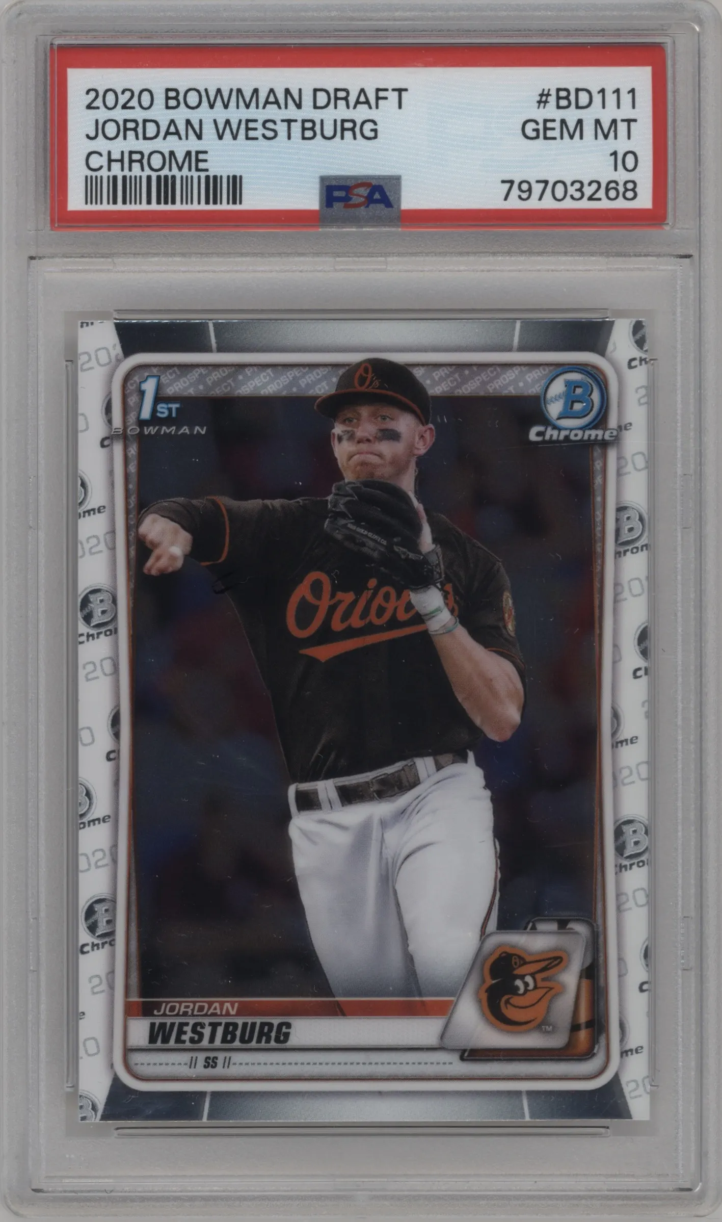 2020 Bowman Draft Chrome Jordan Westburg PSA 10
