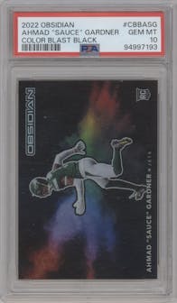  Ahmad "Sauce" Gardner  from the 2022 Panini Obsidian set graded by PSA and given an overall grade of 10.