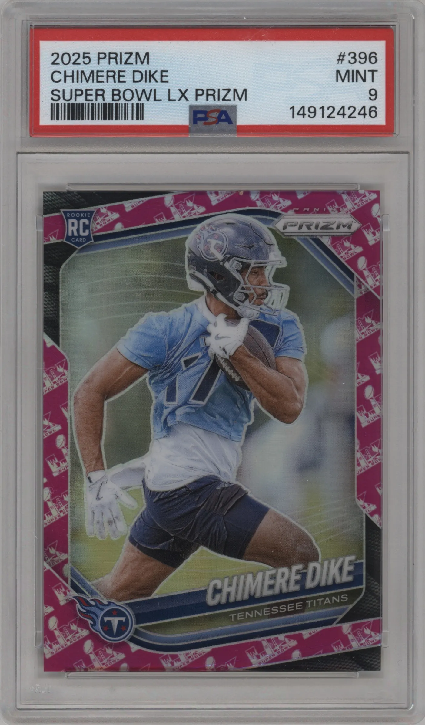 2025 Panini Prizm Chimere Dike Super Bowl LX Prizm #396 PSA 9