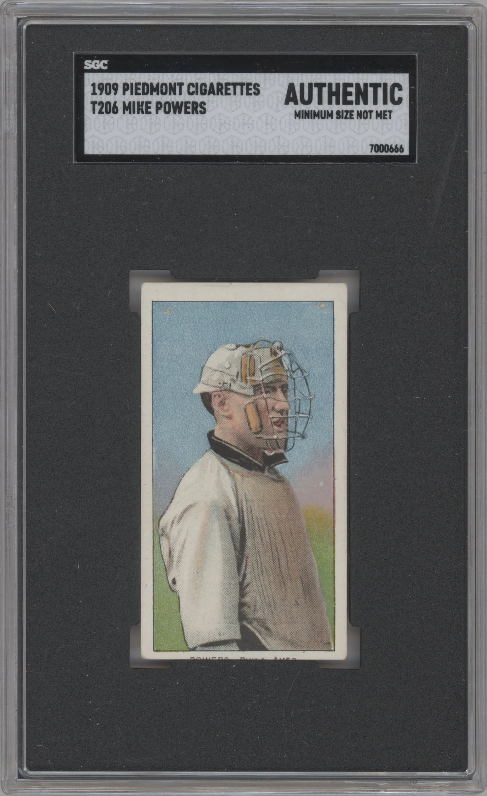 1909 T206 Piedmont 150 Mike Powers SGC AUTHENTIC #NNO SGC