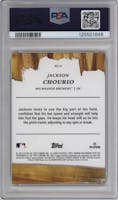 Jackson Chourio from the 2024 Bowman's Best set graded by PSA and given an overall grade of 10.