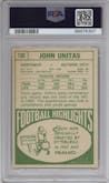 Johnny Unitas from the 1968 Topps set graded by PSA and given an overall grade of 6.