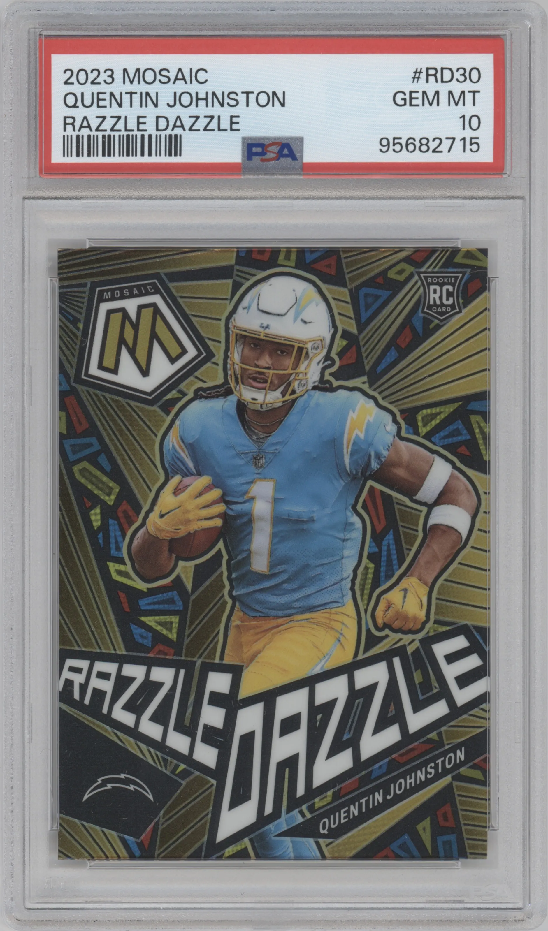 2023 Panini Mosaic Razzle Dazzle Quentin Johnston PSA 10