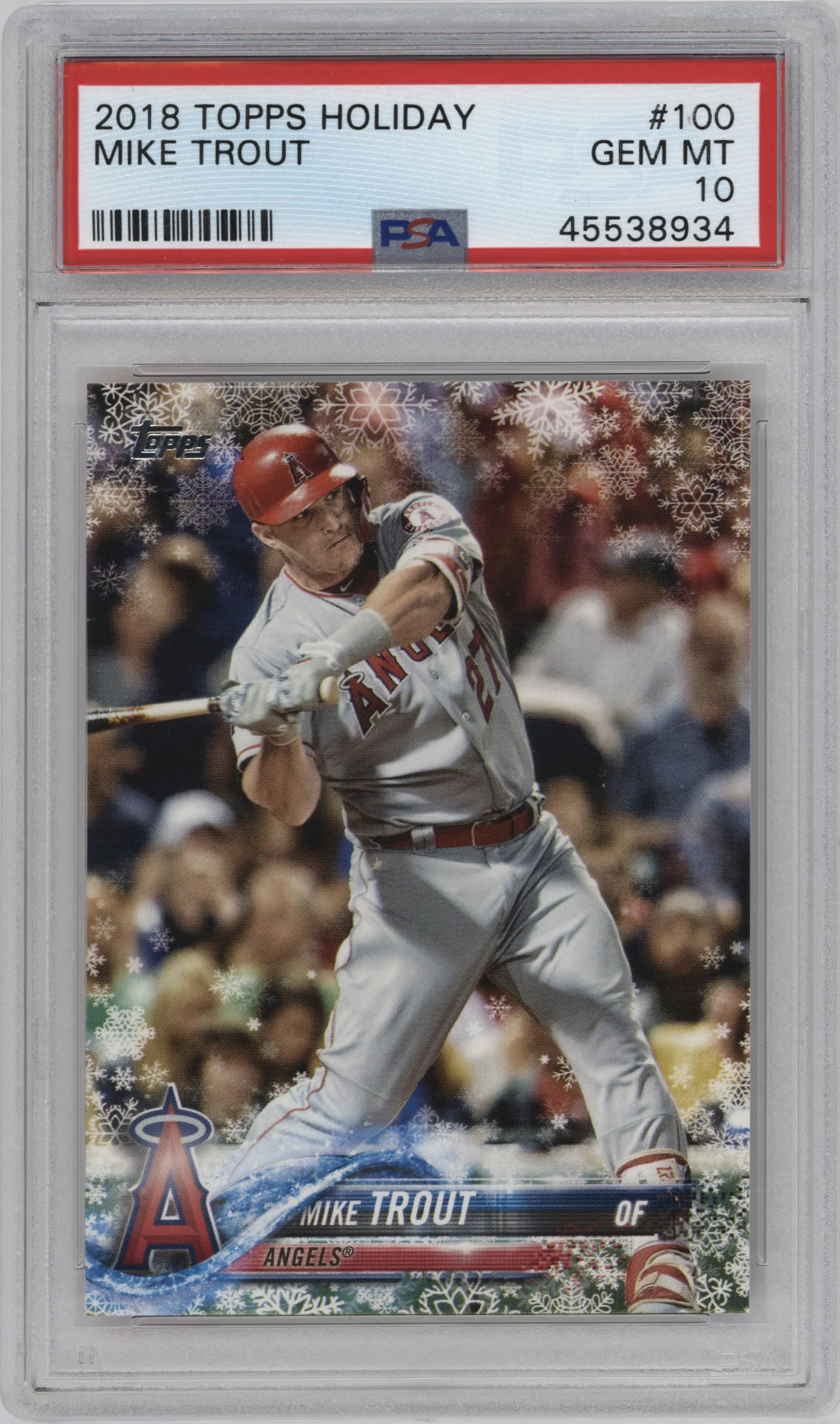 2018 Topps Holiday Mike Trout #HMW100 PSA 10