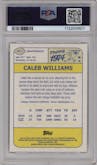 Caleb Williams from the 2024 Topps Chrome set featuring a Pink Refractor parallel graded by PSA and given an overall grade of 9.