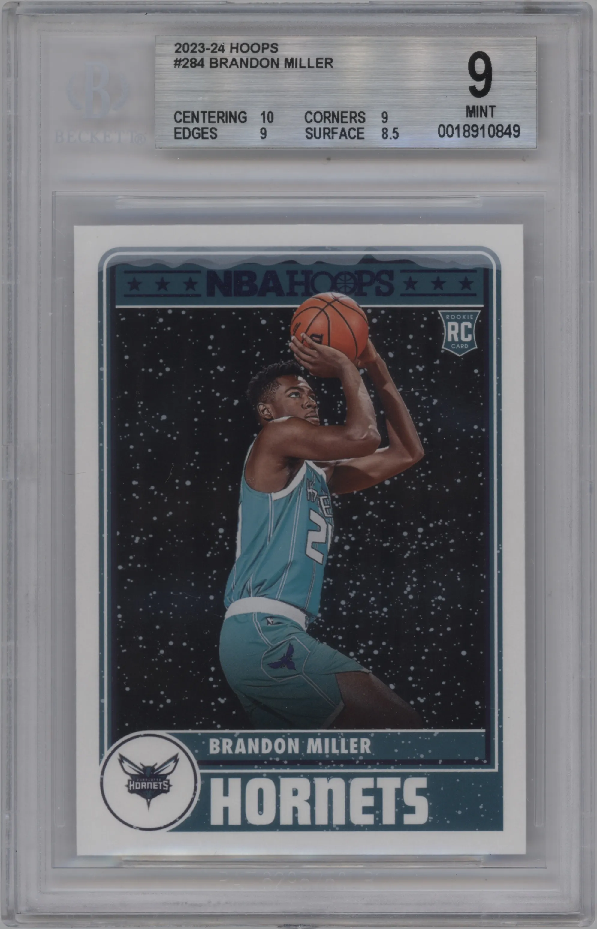 2023 Panini NBA Hoops Brandon Miller Winter #284 BGS 9
