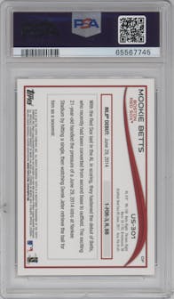 Mookie Betts from the 2014 Topps Update set graded by PSA and given an overall grade of 10.